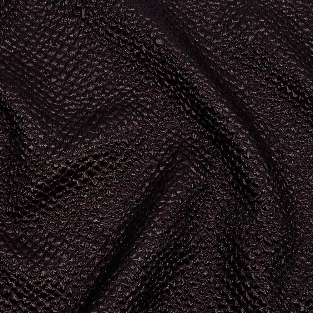 Metallic Dark Chocolate Dimensional Scallops Brocade