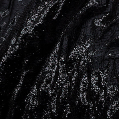 Metallic Black Rippling Luxury Brocade Folded