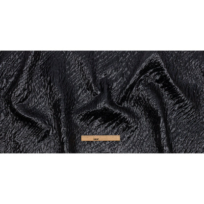 Metallic Black Rippling Luxury Brocade Drape