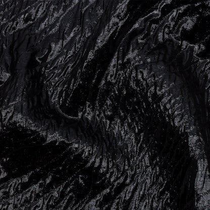 Metallic Black Rippling Luxury Brocade