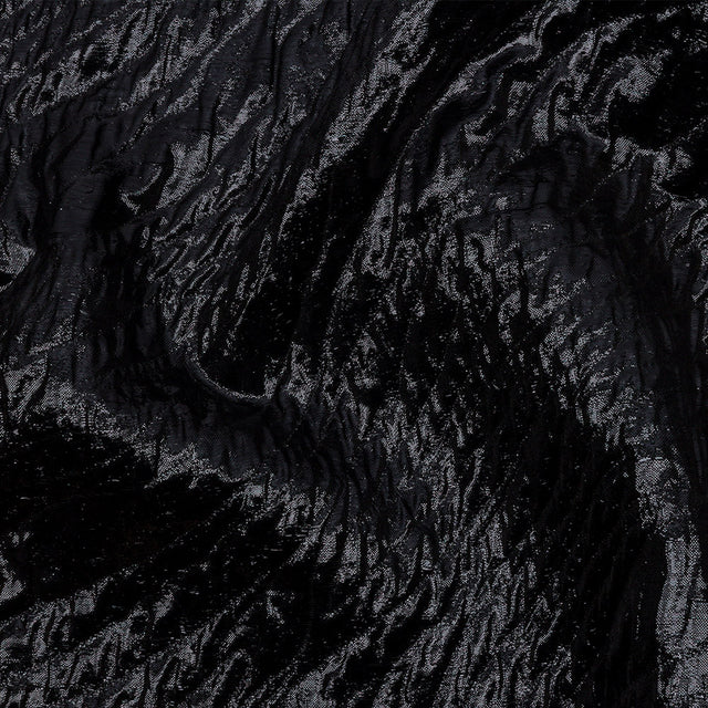 Metallic Black Rippling Luxury Brocade