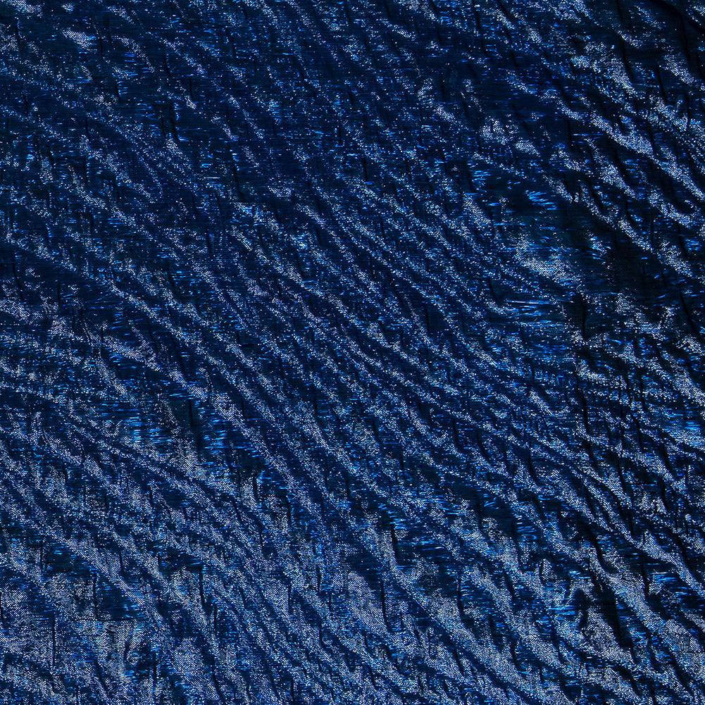 Metallic Royal Blue Rippling Luxury Brocade