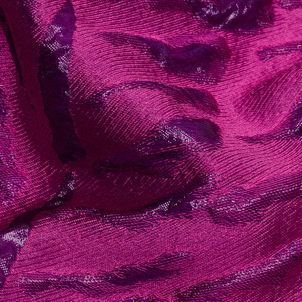 Metallic Magenta Abstract Luxury Brocade - Detail