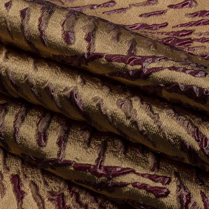 Metallic Wine and Gold Abstract Luxury Brocade