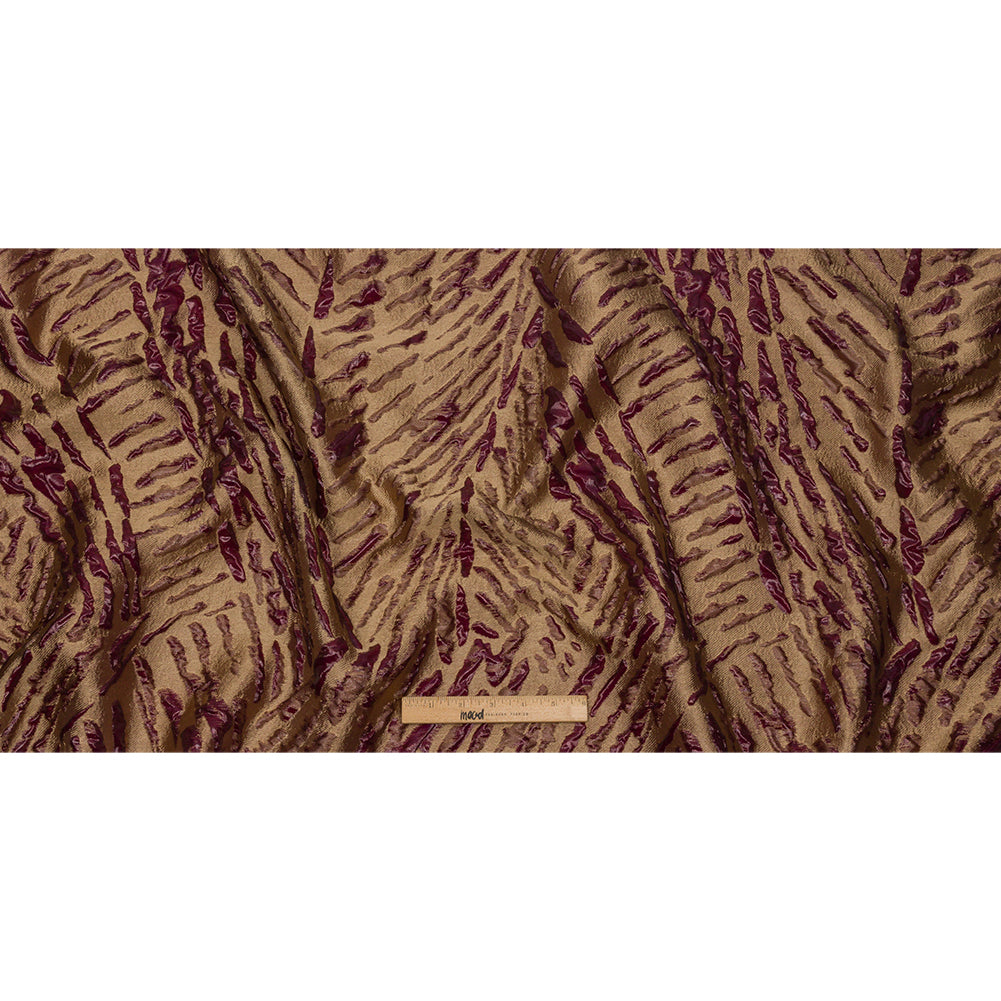 Metallic Wine and Gold Abstract Luxury Brocade - Full