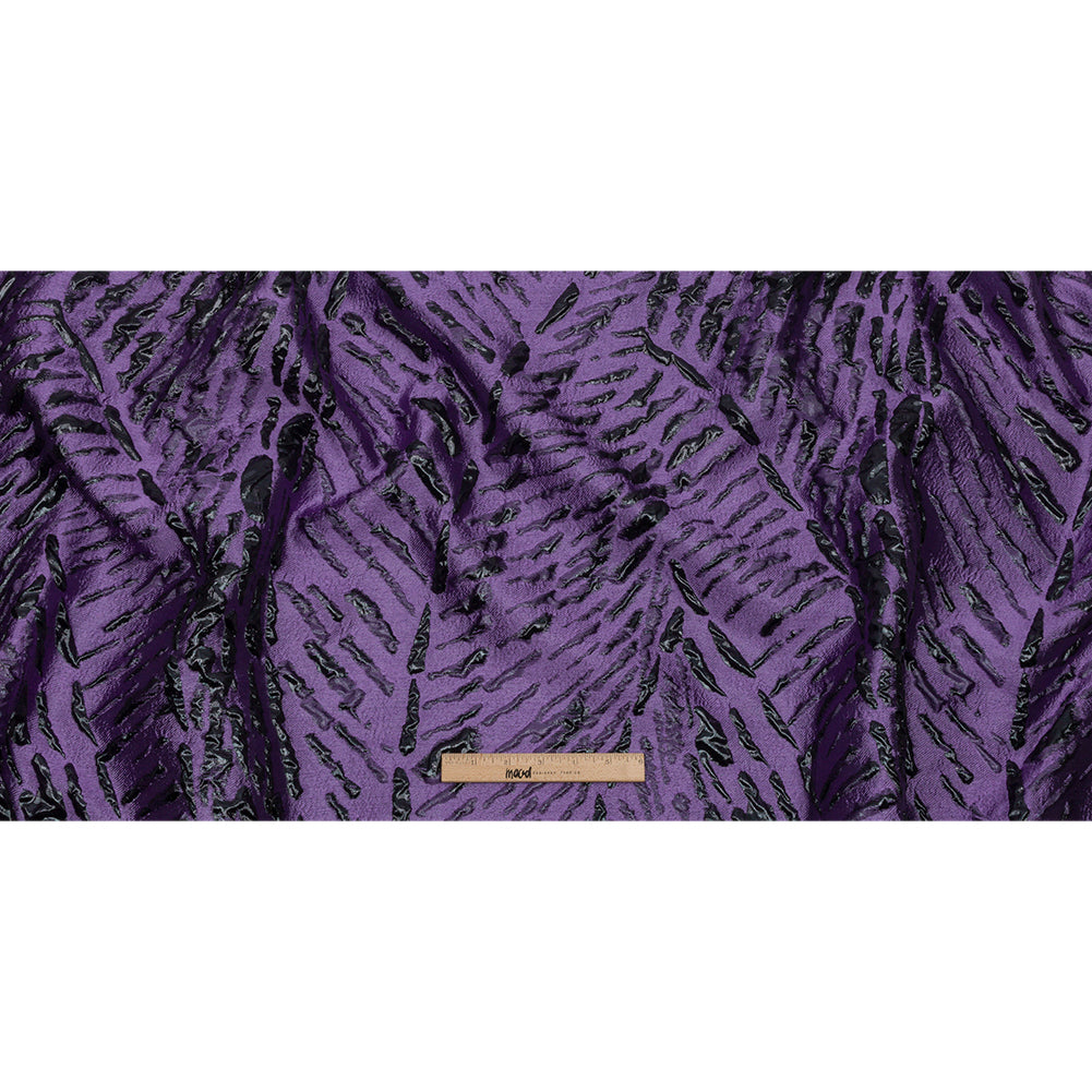 Metallic Purple and Black Abstract Luxury Brocade - Full