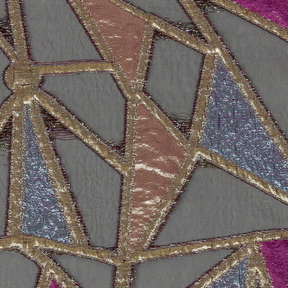 Metallic Glitteratti, Orchid Pink and Lavender Shimmer Geometric Burnout Luxury Brocade