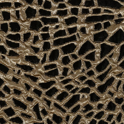Metallic Black and Gold Abstract Luxury Brocade