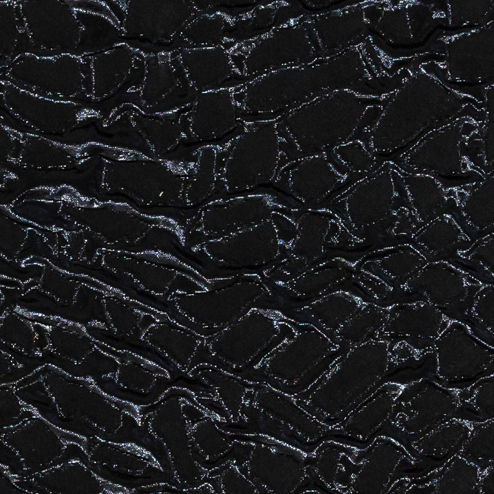 Metallic Black Abstract Luxury Brocade - Detail