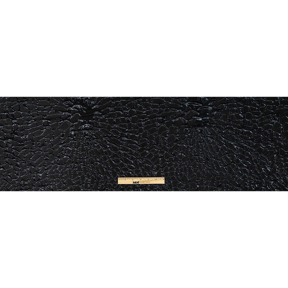 Metallic Black Abstract Luxury Brocade - Full
