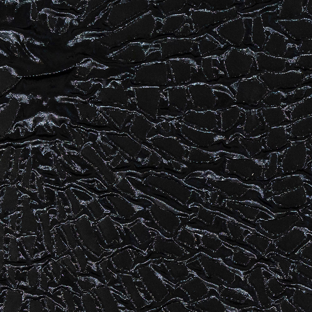 Metallic Black Abstract Luxury Brocade