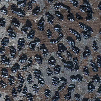 Metallic Navy and Gunmetal Leopard Patterned Luxury Brocade
