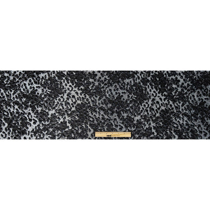 Metallic After Dark and Silver Leopard Patterned Luxury Brocade