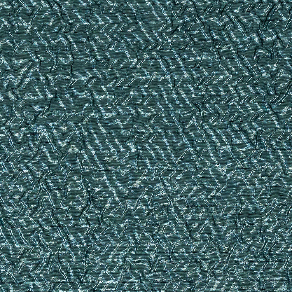 Capella Metallic Space Cadet Wavy Luxury Brocade - Detail