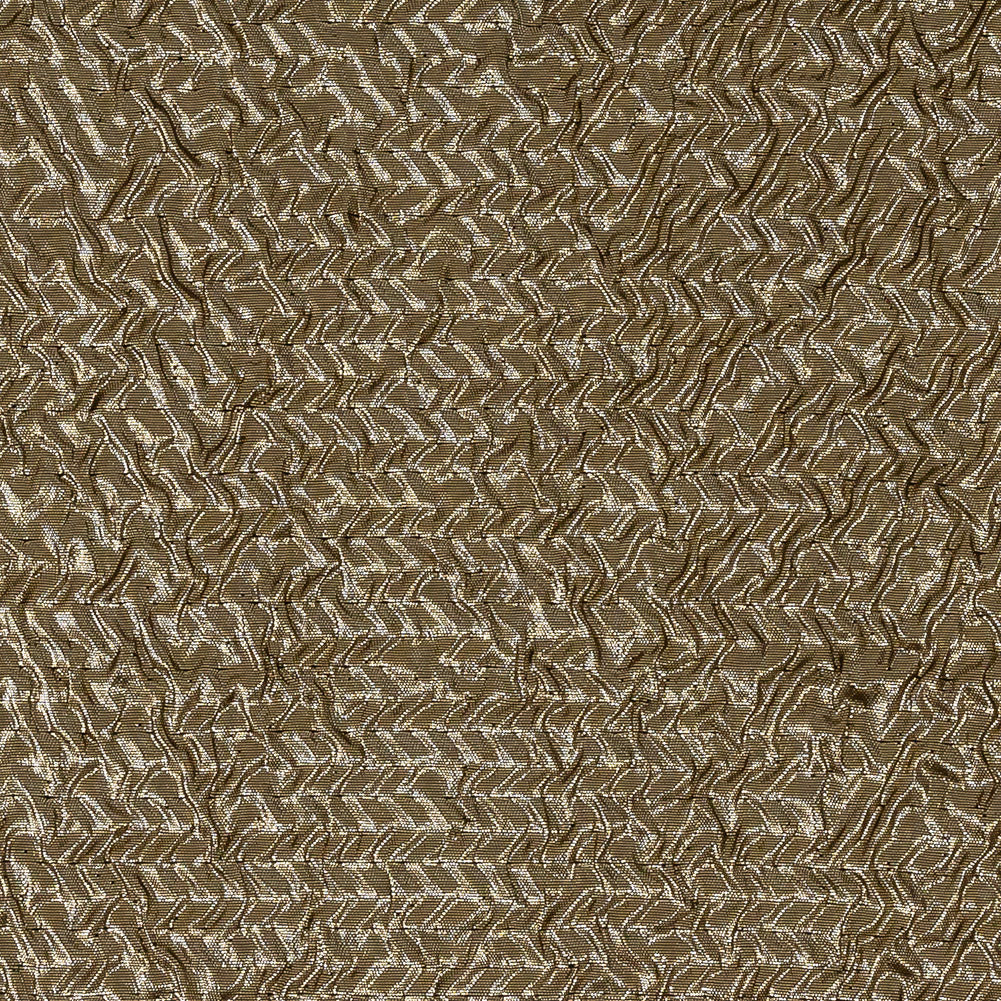 Capella Metallic Gold Wavy Luxury Brocade - Detail