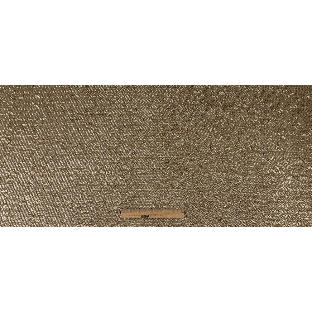 Capella Metallic Gold Wavy Luxury Brocade - Full