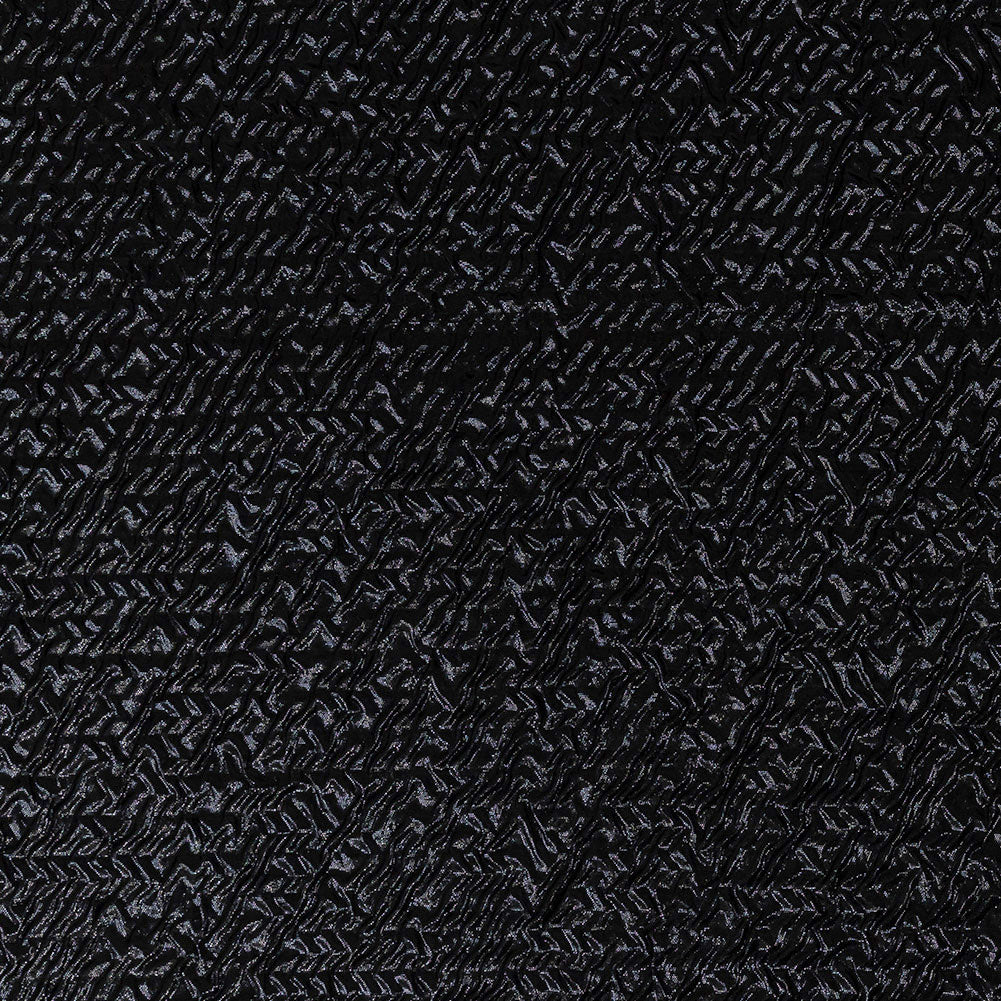 Capella Metallic Black Wavy Luxury Brocade