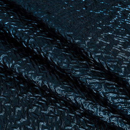 Capella Metallic Navy Wavy Luxury Brocade