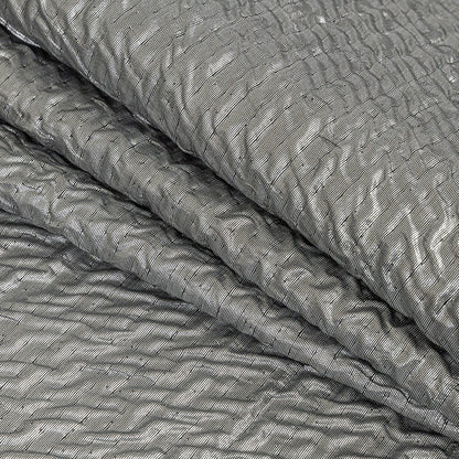 Capella Metallic Silver Wavy Luxury Brocade