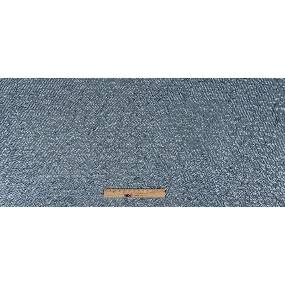 Capella Metallic Sky Blue Wavy Luxury Brocade - Full