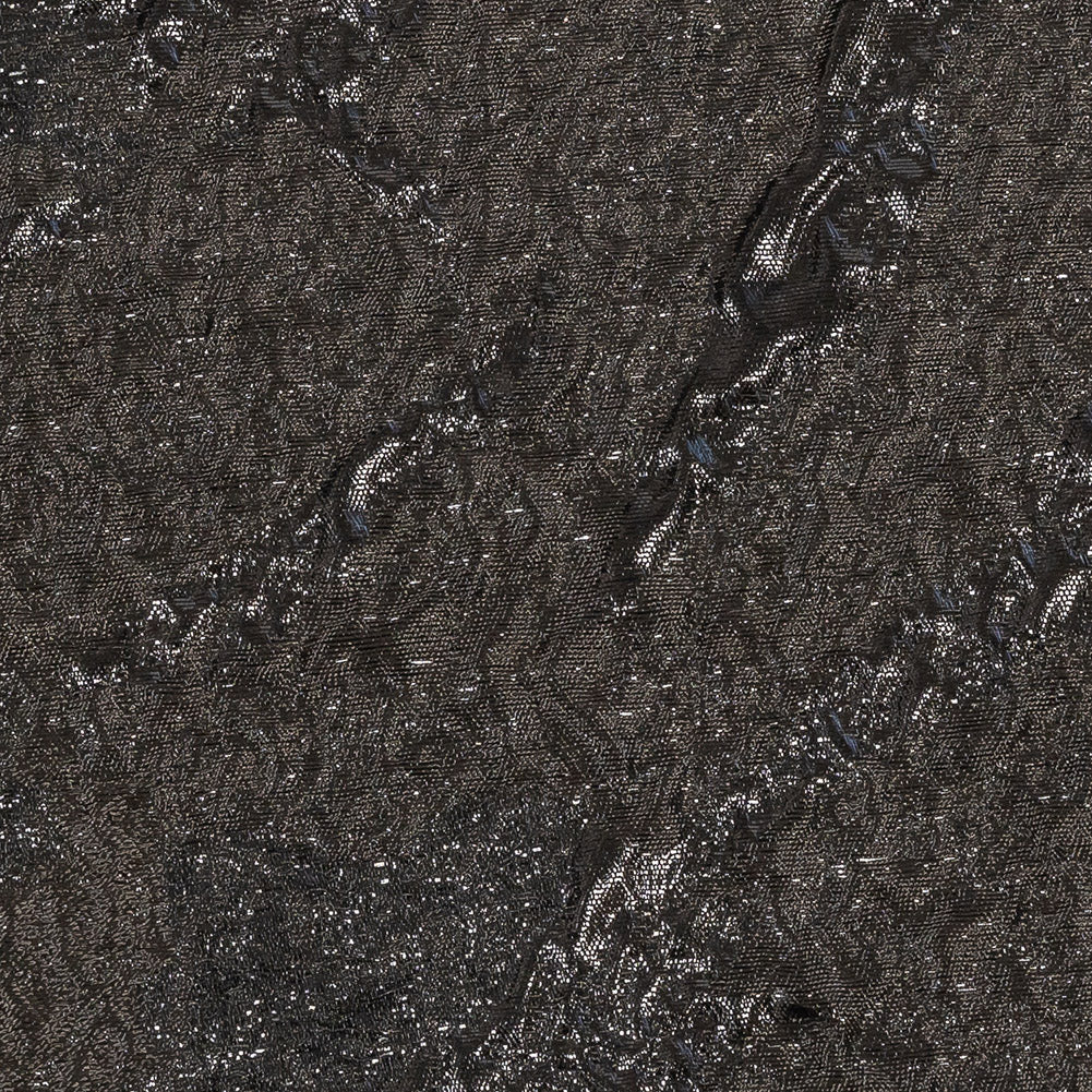 Metallic Black Abstract Luxury Brocade - Detail