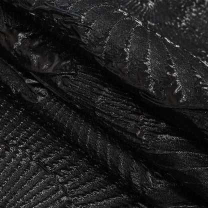 Metallic Black Abstract Luxury Brocade