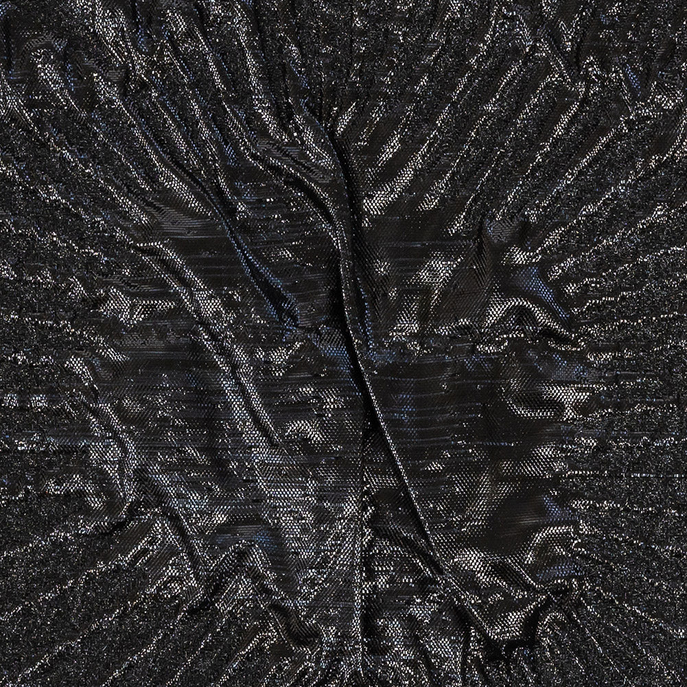 Metallic Black Abstract Luxury Brocade - Detail