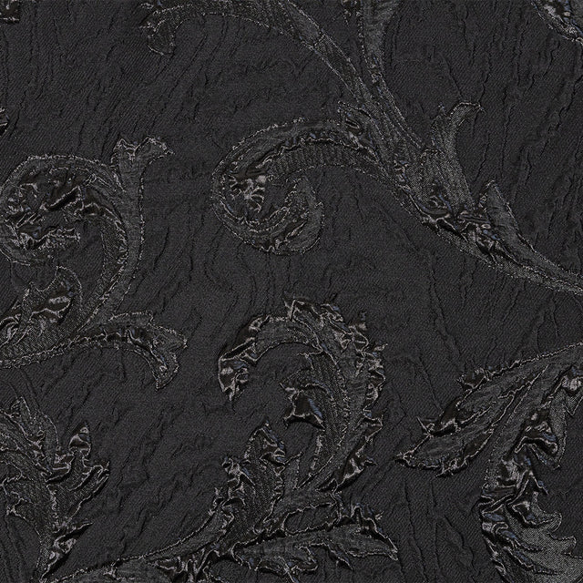 Metallic Black Scrolls Luxury Brocade