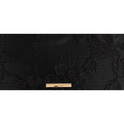 Metallic Black Floral Luxury Brocade Folded