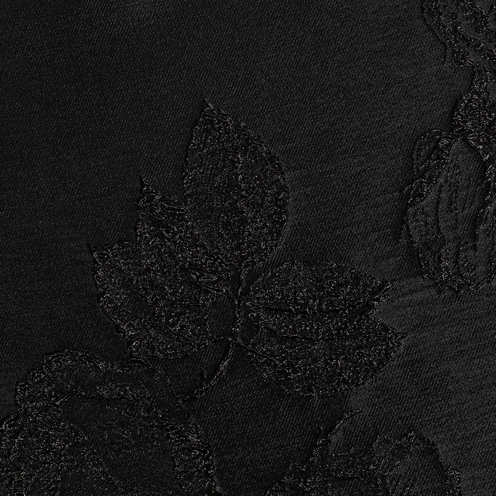 Metallic Black Floral Luxury Brocade