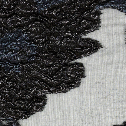 Metallic Black Abstract Luxury Burnout Brocade