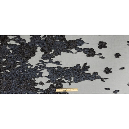 Metallic Black Abstract Luxury Burnout Brocade