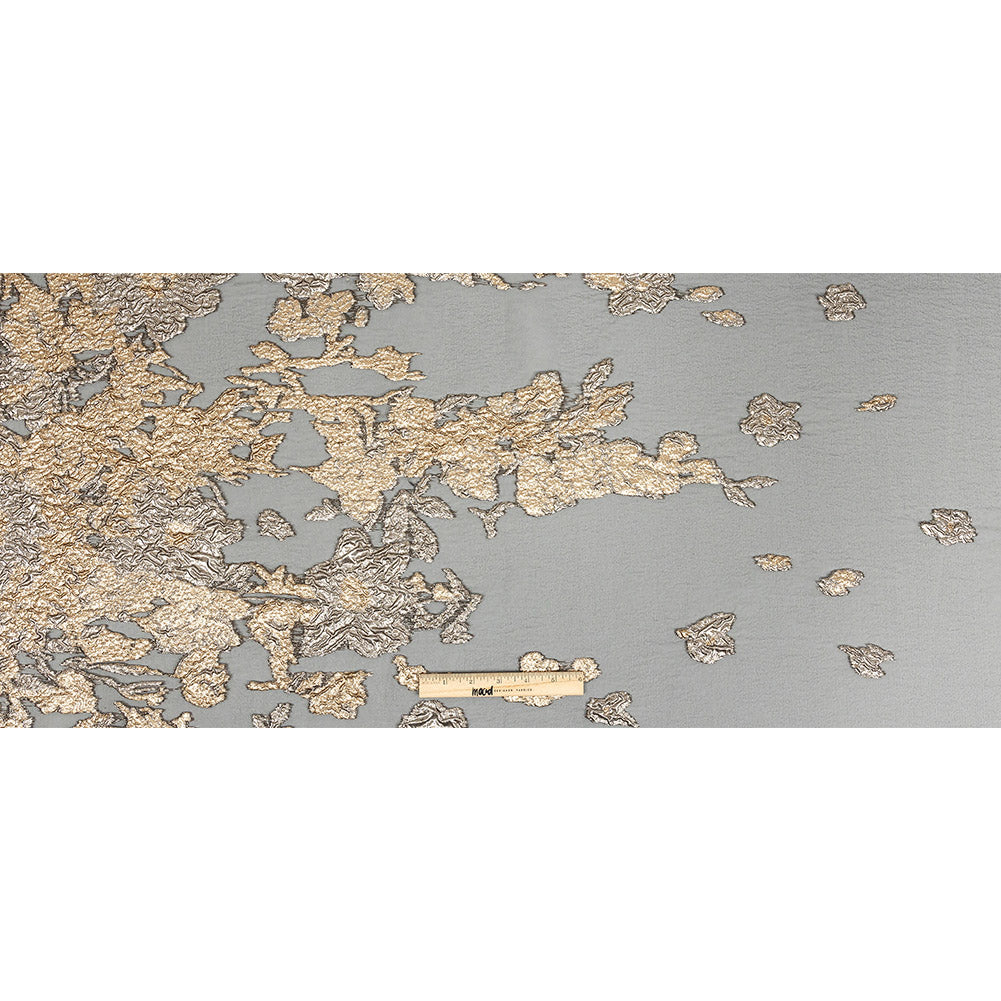 Metallic Gold and Black Abstract Luxury Burnout Brocade - Full