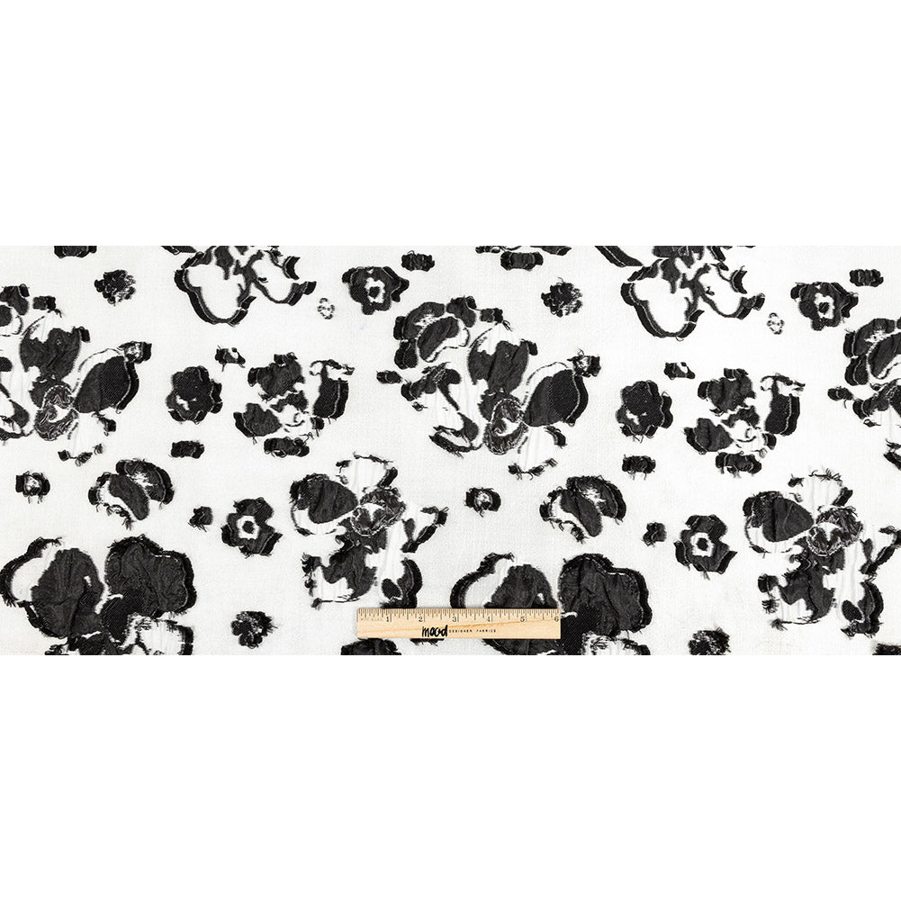 White and Black Floral Luxury Brocade - Full