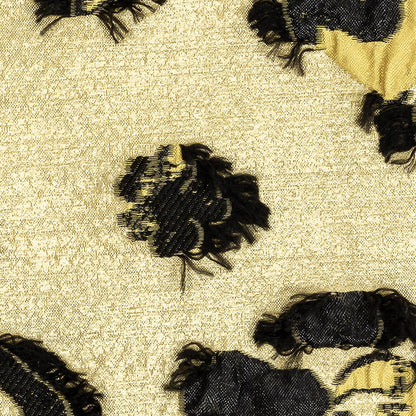 Gamboge and Black Floral Luxury Brocade