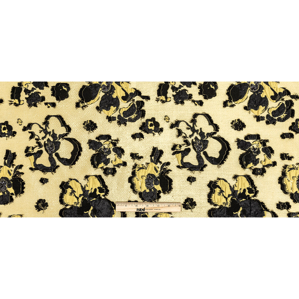 Gamboge and Black Floral Luxury Brocade - Full