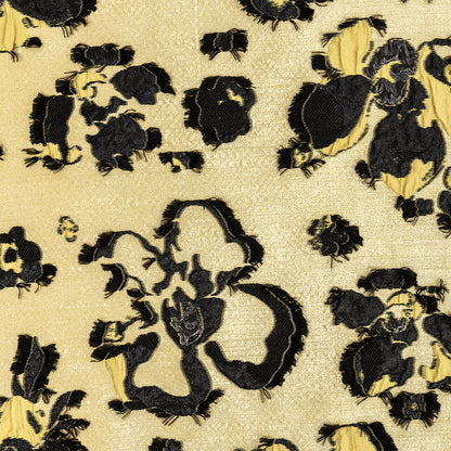 Gamboge and Black Floral Luxury Brocade