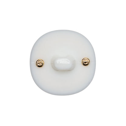 Italian White and Gold 2-Piece Plastic Button - 34L/21.5mm Detail