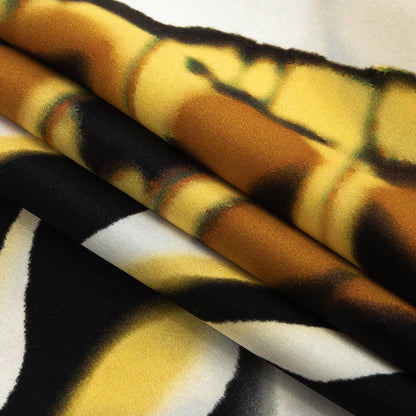 Mood Exclusive Italian White, Yellow and Royal Large-Scale Butterfly Digitally Printed Silk Charmeuse Folded