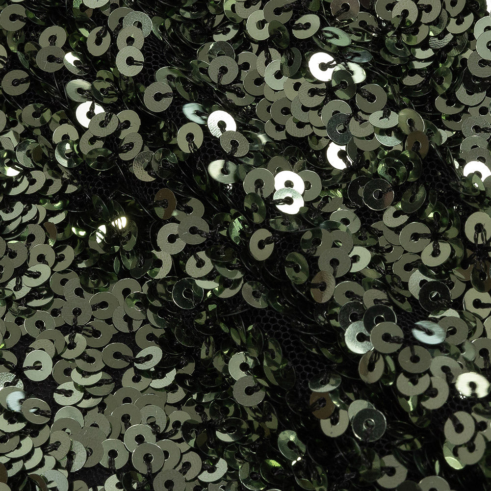 Heavy All-Over Sequins - Green - Guiseppe Collection - Folded