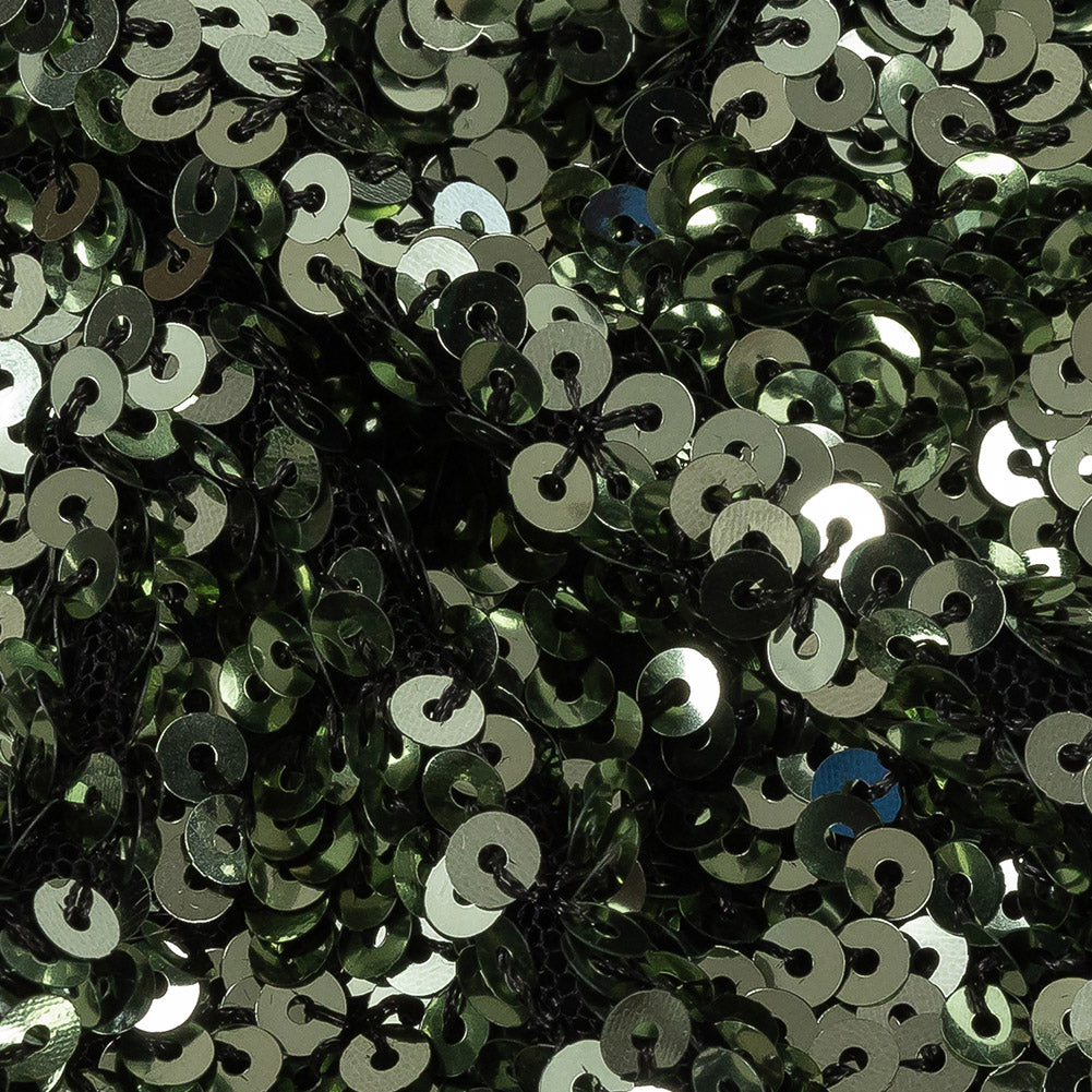 Heavy All-Over Sequins - Green - Guiseppe Collection - Detail