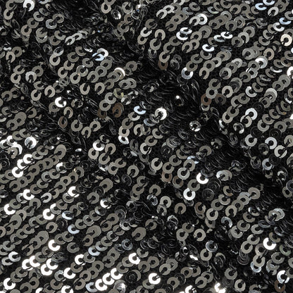 Flavio Black and Silver Stretch Sequins