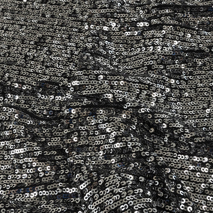 Flavio Black and Silver Stretch Sequins