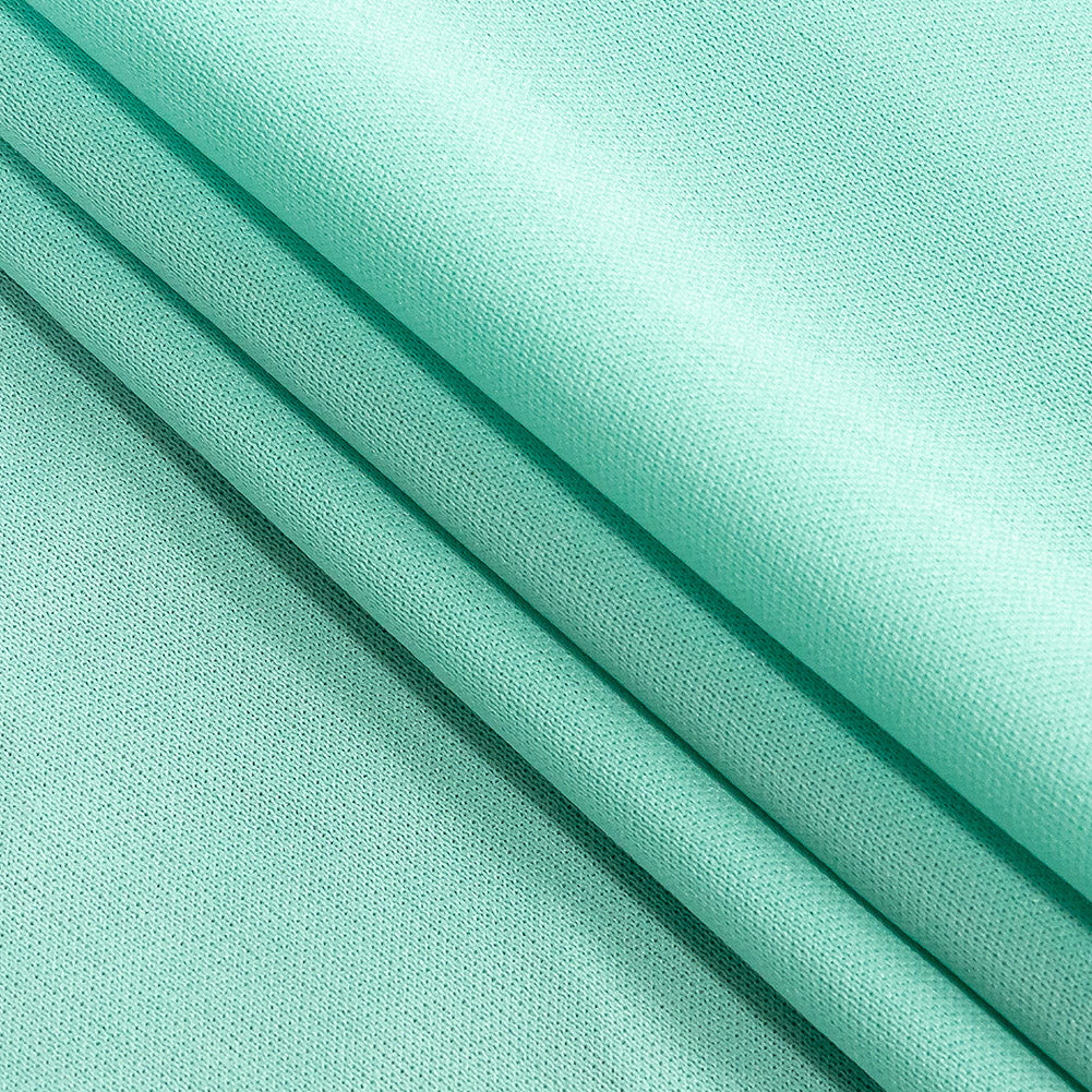 Polyester Pongee Knit Lining - Aqua - Luca Collection - Folded