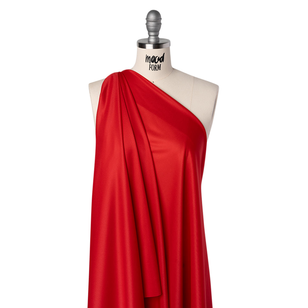 Polyester Pongee Knit Lining - Red - Luca Collection Drape