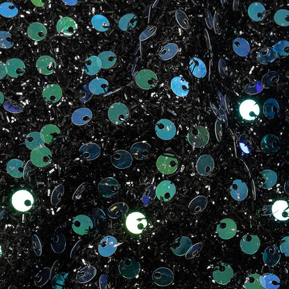 Rossi Navy and Green Two-Tone Circle Paillette Sequins