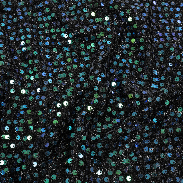 Rossi Navy and Green Two-Tone Circle Paillette Sequins
