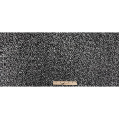 Webbed Guipure Lace - Black with Metallic Silver Foil Full
