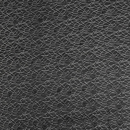 Webbed Guipure Lace - Black with Metallic Silver Foil