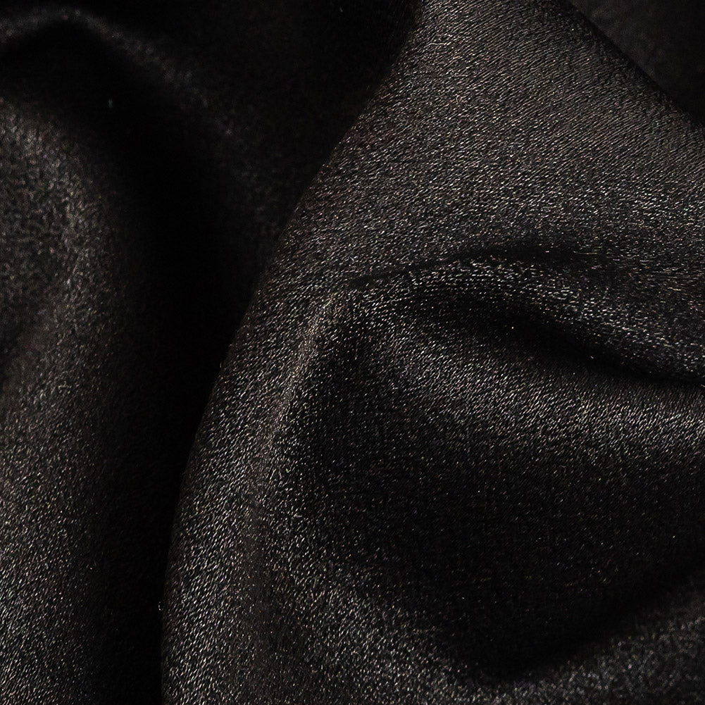 Lux Polyester Crepe Back Satin - Black - Isla Collection - Detail